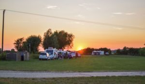 sunset over Kirby Farm carvan site